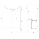 Iona Woodford 550mm Basin & WC Unit Pack White