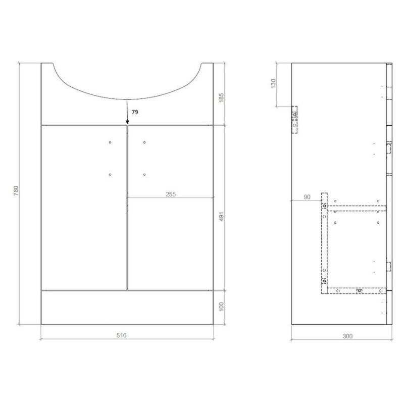 Iona Woodford 550mm Basin & WC Unit Pack White