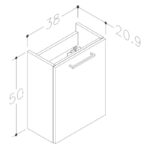 Iona Celo 410mm Wall Hung Unit & Basin White