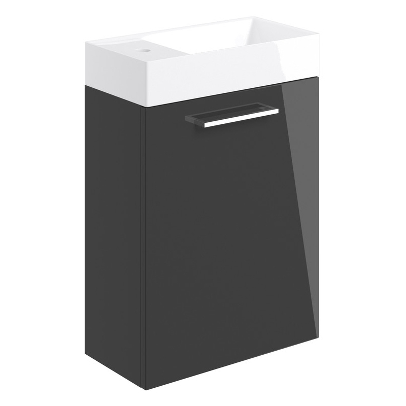 Iona Celo 410mm Wall Unit & Basin Anthracite Gloss Iona Celo 410mm Wall Unit & Basin Anthracite Gloss