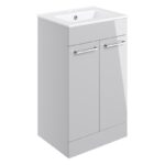 Iona Celo 510mm Floor Unit & Basin Grey Gloss