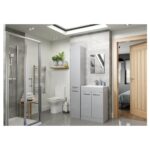 Iona Celo 510mm Floor Unit & Basin Grey Gloss