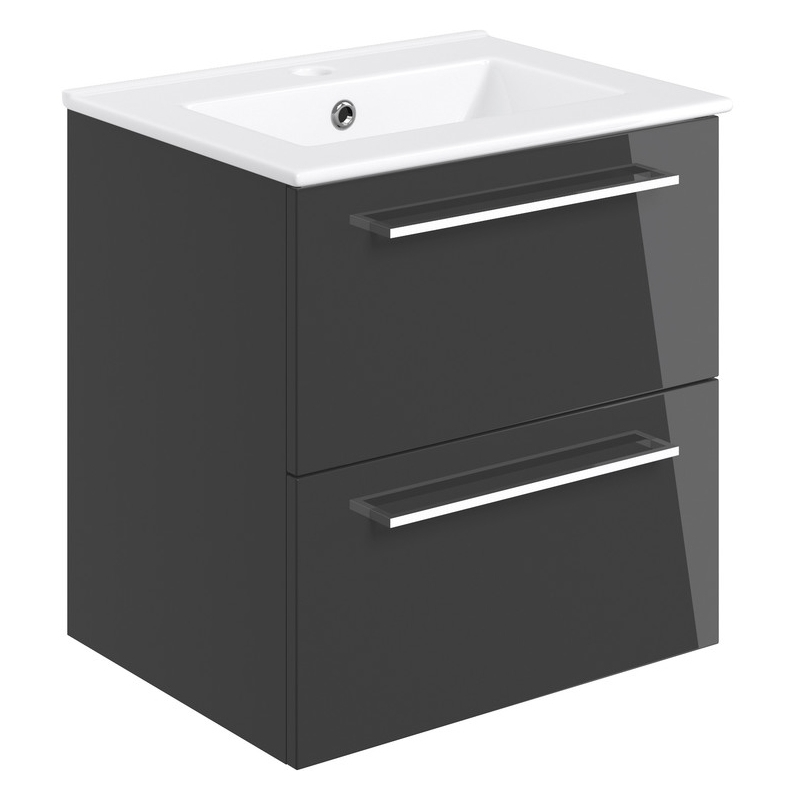 Iona Celo 510mm Wall Unit & Basin Anthracite Gloss Iona Celo 510mm Wall Unit & Basin Anthracite Gloss
