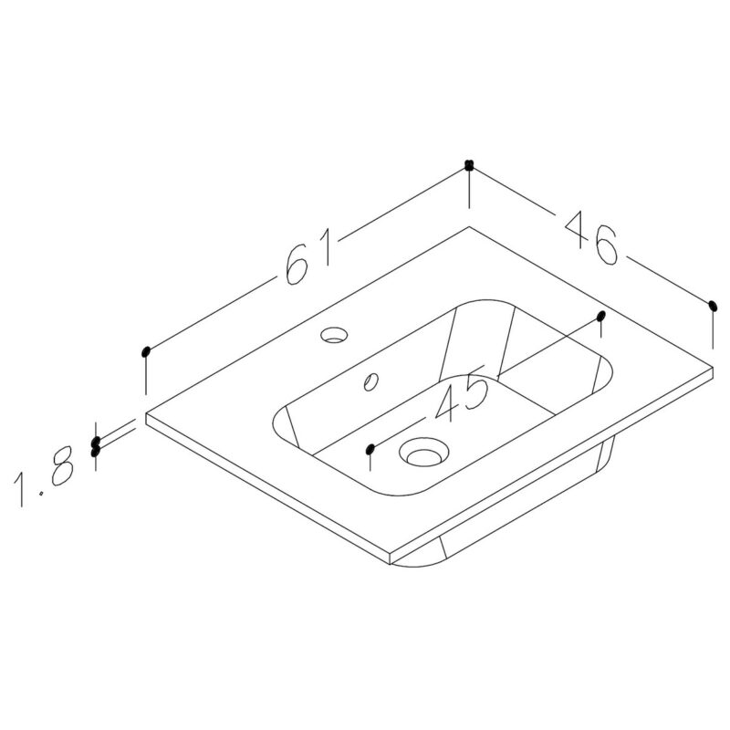 Iona Celo 610mm Floor Standing Unit & Basin White