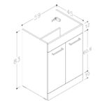 Iona Celo 610mm Floor Unit & Basin Anthracite Gloss
