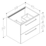 Iona Celo 610mm Wall Hung Unit & Basin White
