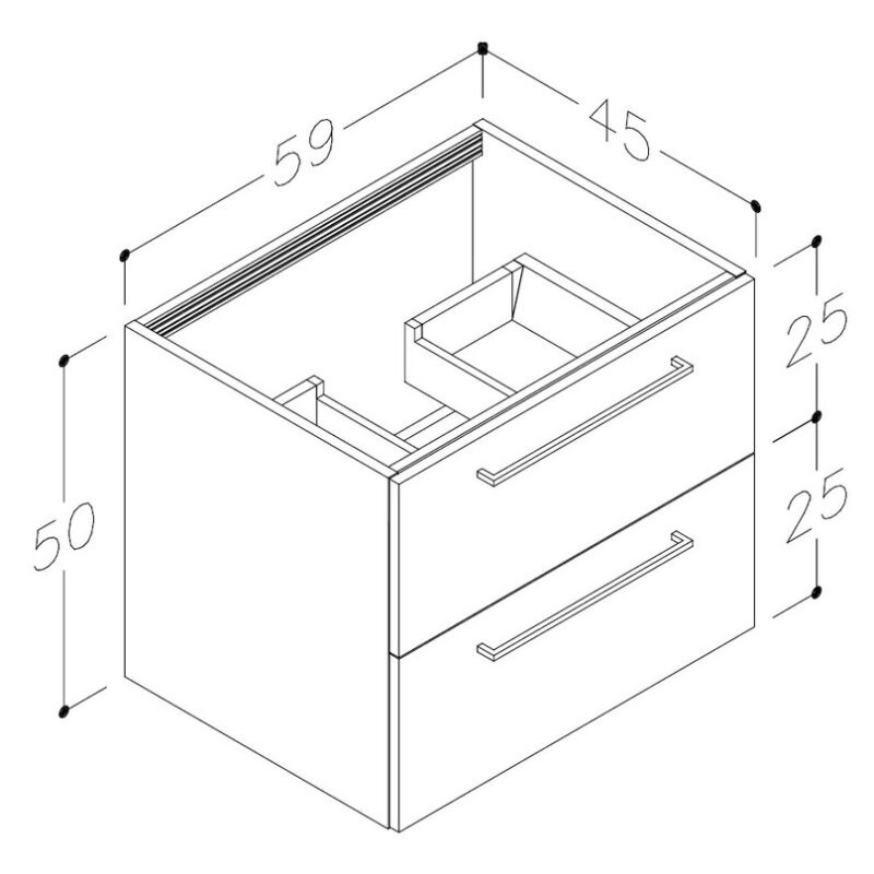 Iona Celo 610mm Wall Unit & Basin Anthracite Gloss