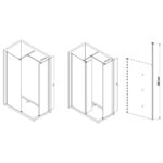 Refresh Wesley Wetroom Panel & Floor-to-Ceiling Pole 800mm