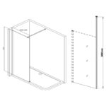 Refresh Wesley Wetroom Panel & Floor-to-Ceiling Pole 1100mm
