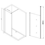 Refresh Wesley Wetroom Panel & Floor-to-Ceiling Pole 1200mm