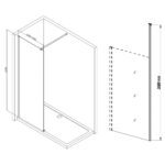Refresh Wesley Wetroom Panel & Floor-to-Ceiling Pole 1400mm