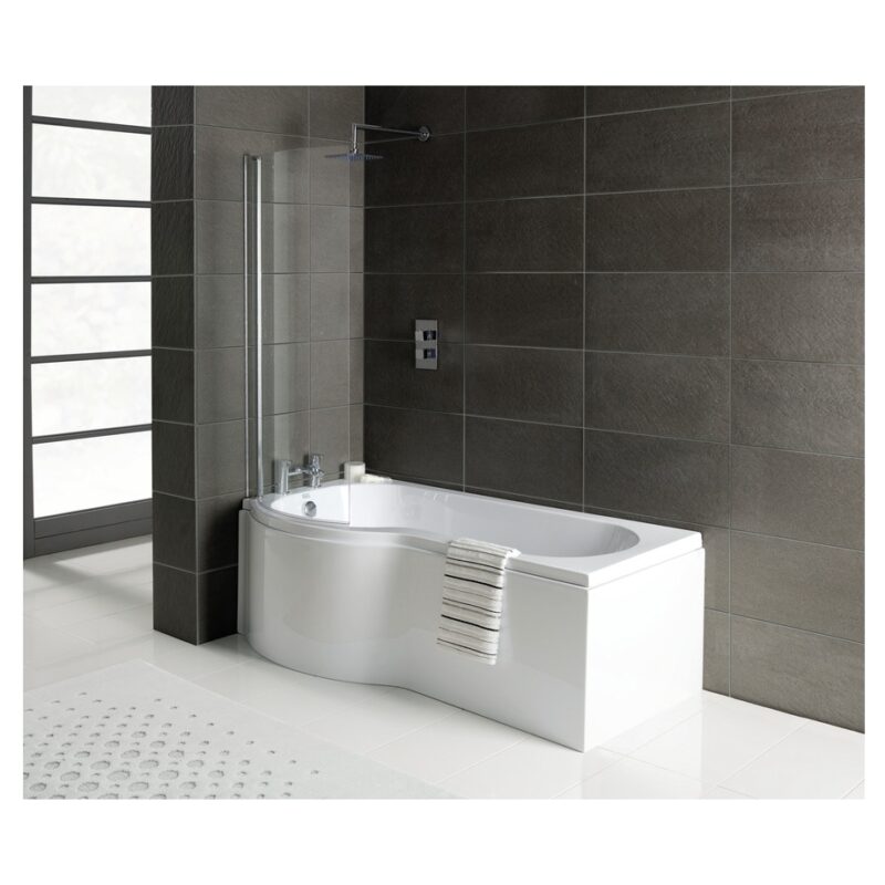 Iona Simplicity P-Shape 1700x700mm Shower Bath Left Iona Simplicity P-Shape 1700x700mm Shower Bath Left