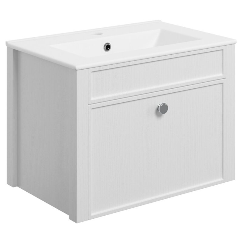 Iona Ruskin 605mm Wall Unit without Basin White Ash