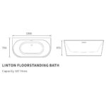 Iona London Freestanding 1500x750mm Bath