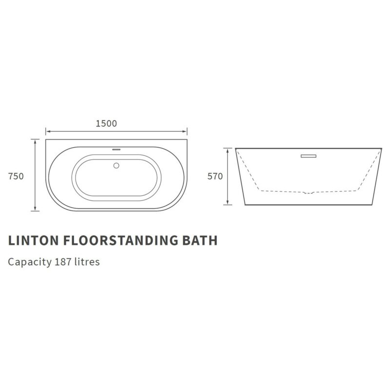 Iona London Freestanding 1500x750mm Bath