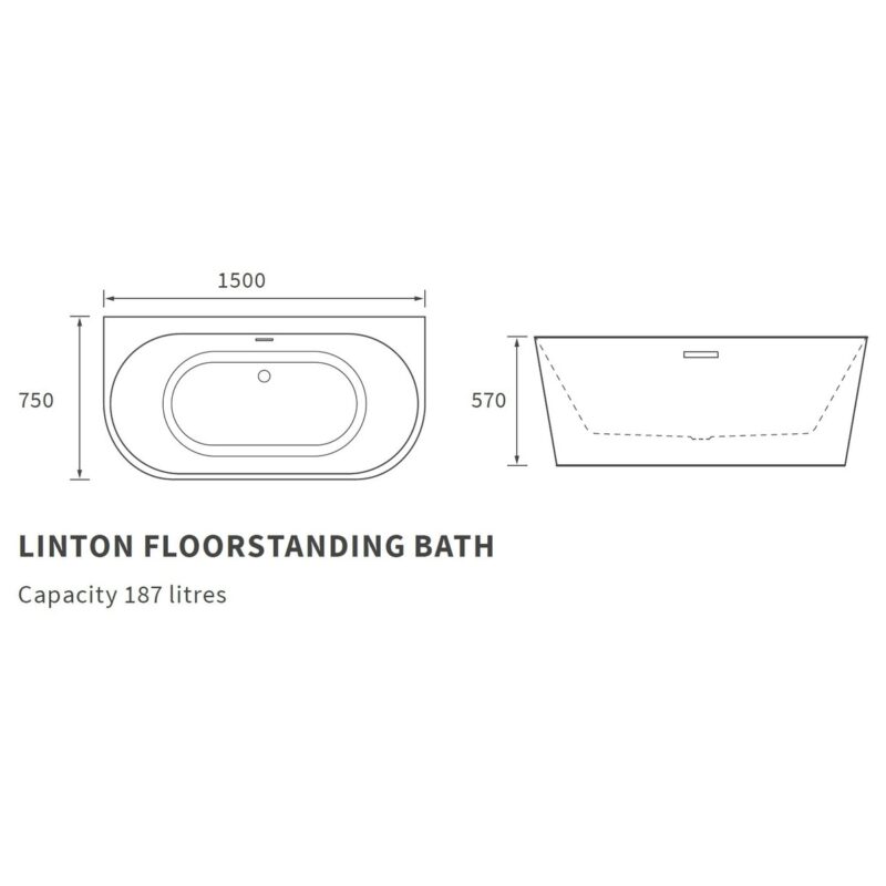 Iona London Freestanding 1500x750mm Bath