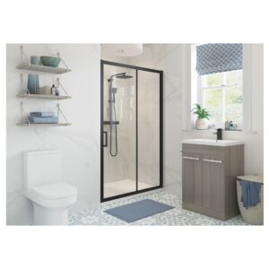 Refresh Classique Framed Black 1000mm Sliding Shower Door