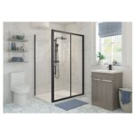 Refresh Classique Framed Black 1000mm Sliding Shower Door