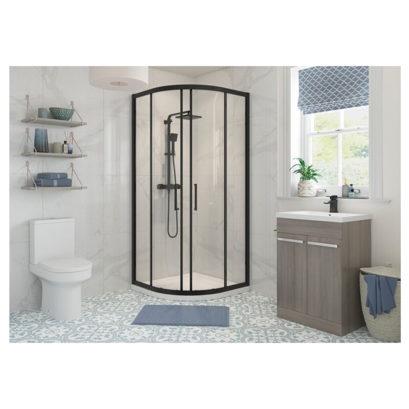 Refresh Classique Framed Black 800mm 2 Door Quadrant Refresh Classique Framed Black 800mm 2 Door Quadrant