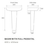 Iona Trafalgar 600mm Basin & Full Pedestal