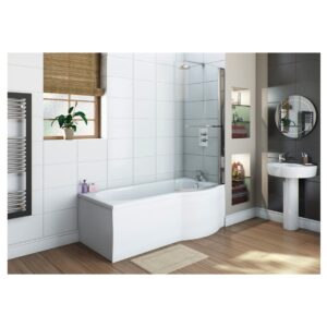 Iona White Flat 1700mm Shower Bath Front Panel