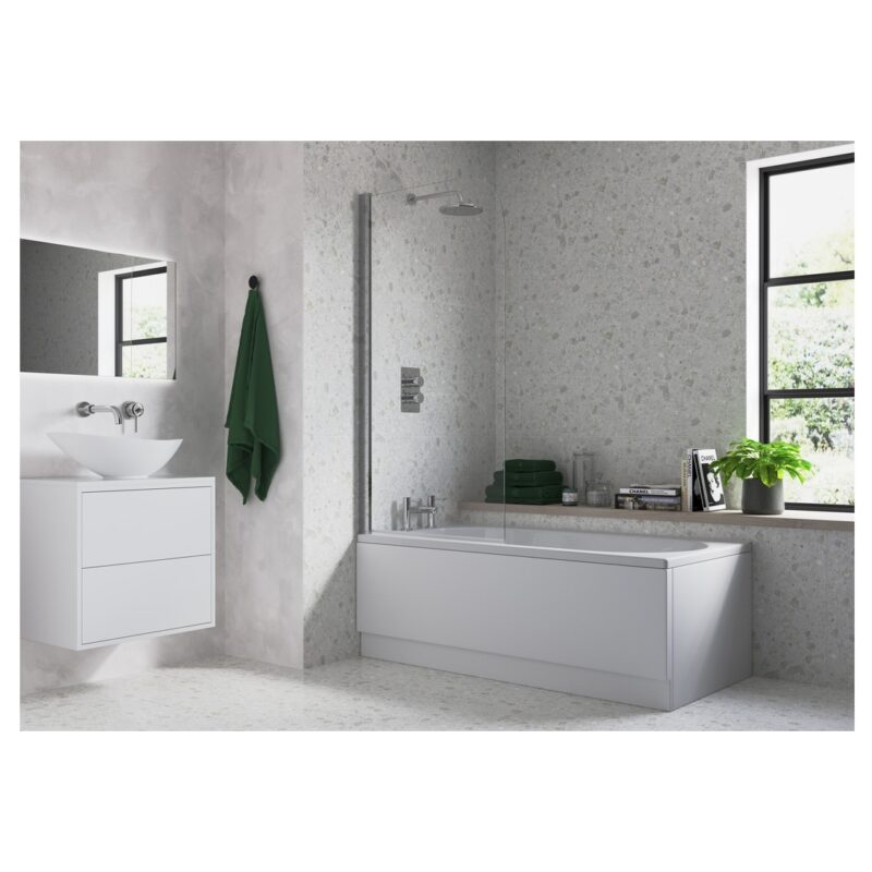 Iona Single Curved Edge Bath Screen