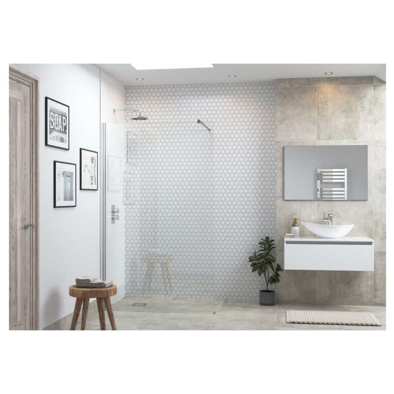 Refresh Dove Wetroom Panel & Support Bar 1000mm