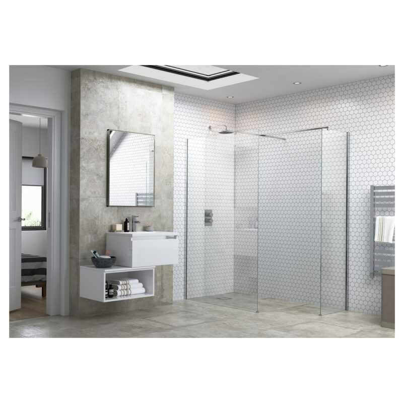 Refresh Dove Wetroom Panel & Support Bar 1200mm
