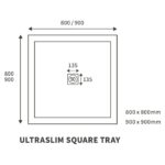 Refresh Ultra-Slim 900mm Square Tray & Waste