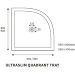 Refresh 25mm Ultra-Slim 800mm x 800mm Quadrant Tray & Waste