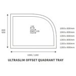 Refresh Ultra-Slim 1000x800mm Offset Quadrant Tray & Waste Right
