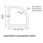 Refresh 40mm Low Profile 800mm Quadrant Tray & Waste
