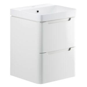 Iona Kingsbridge 500mm Wall Cloakroom Unit Pack White Gloss