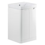 Iona Kingsbridge 500mm Floor Cloakroom Unit Pack White Gloss