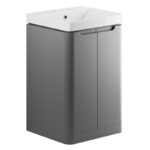 Iona Kingsbridge 500mm Floor Cloakroom Unit Pack Matt Grey