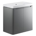 Iona Kingsbridge 800mm Floor Vanity Unit & Basin Matt Grey