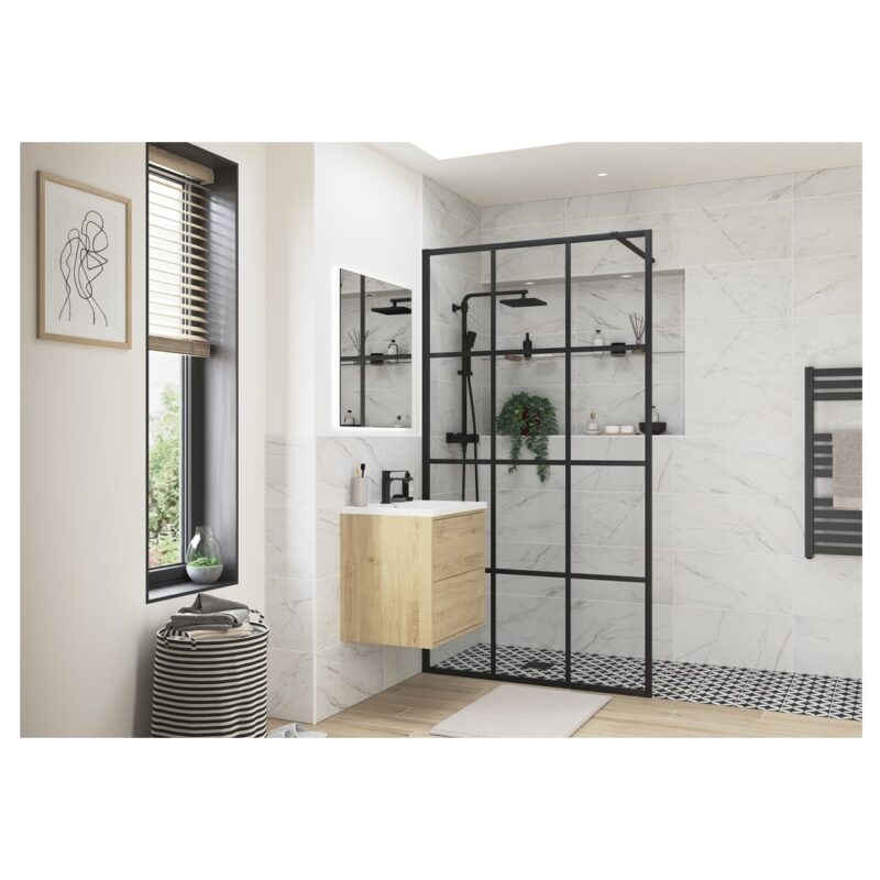 Refresh Wesley Black Framed Wetroom Panel 1000mm Refresh Wesley Black Framed Wetroom Panel 1000mm