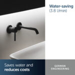 Ideal Standard Ceraline Single Lever Wall Mounted Basin Mixer Silk Black