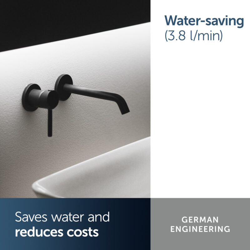 Ideal Standard Ceraline Single Lever Wall Mounted Basin Mixer Silk Black