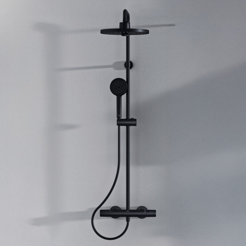 Ideal Standard Ceratherm T25+ Thermostatic Shower System Silk Black