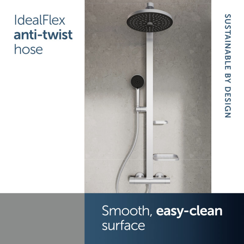 Ideal Standard Ceratherm Alu+ Bar Shower System Silver