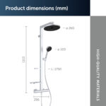 Ideal Standard Ceratherm Alu+ Bar Shower System Silver