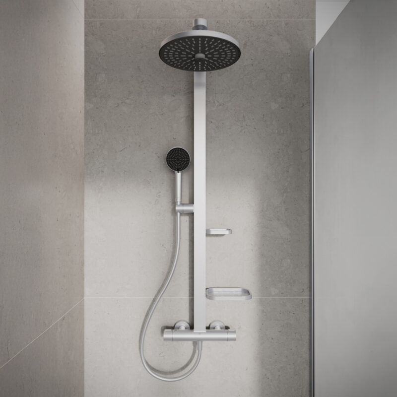 Ideal Standard Ceratherm Alu+ Bar Shower System Silver