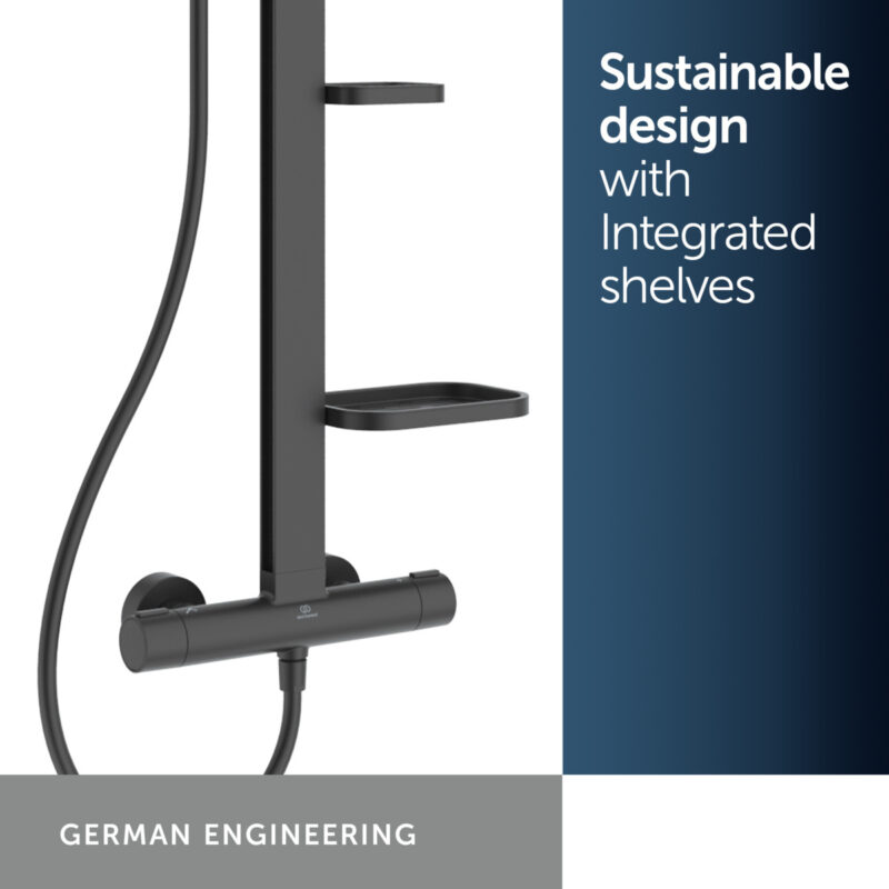 Ideal Standard Ceratherm ALU+ Thermostatic Shower System Black