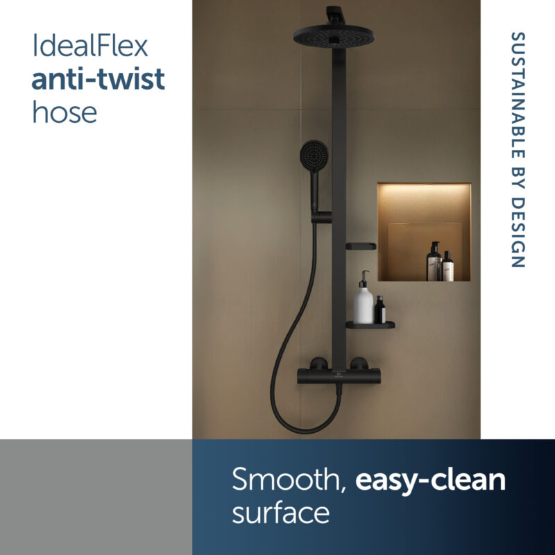 Ideal Standard Ceratherm ALU+ Thermostatic Shower System Black