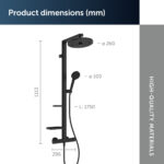 Ideal Standard Ceratherm ALU+ Thermostatic Shower System Black