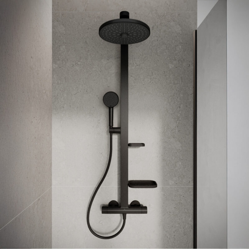 Ideal Standard Ceratherm ALU+ Thermostatic Shower System Black