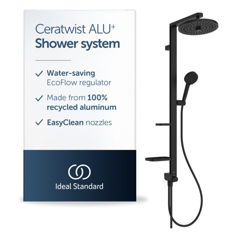 Ideal Standard Ceraflow ALU+ Rigid Riser System with Diverter Black