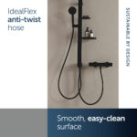 Ideal Standard Ceraflow ALU+ Rigid Riser System with Diverter Black