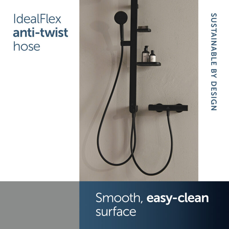 Ideal Standard Ceraflow ALU+ Rigid Riser System with Diverter Black